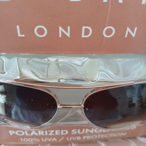 TED BAKER Womens Rose Gold Brown Gradient Polarized Metal Aviator Sunglasses NEW main image 4